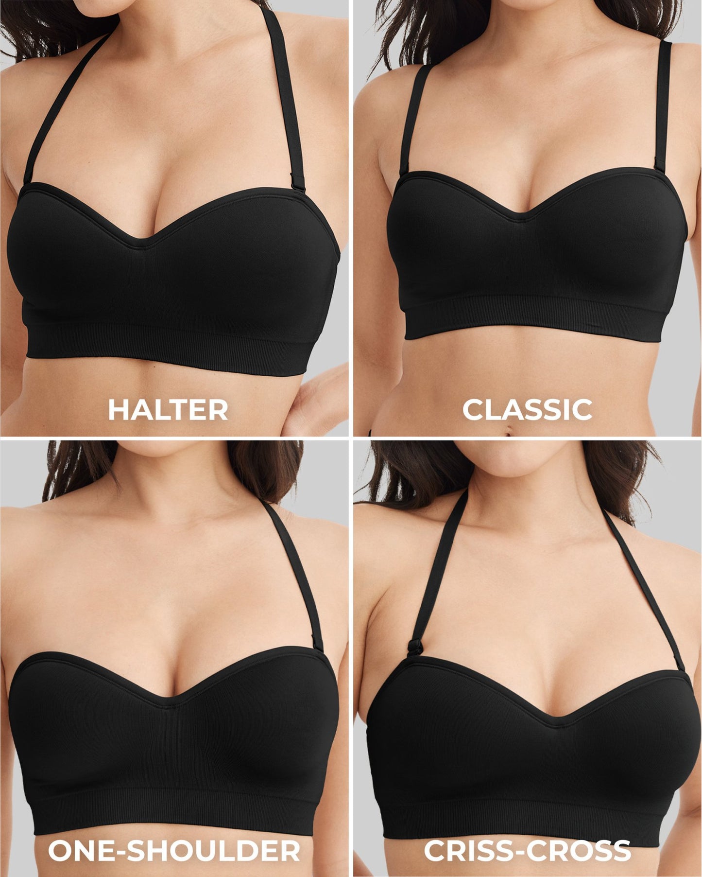 Seamfree Wireless Multiway Strapless Bandeau 20391 001 - Black