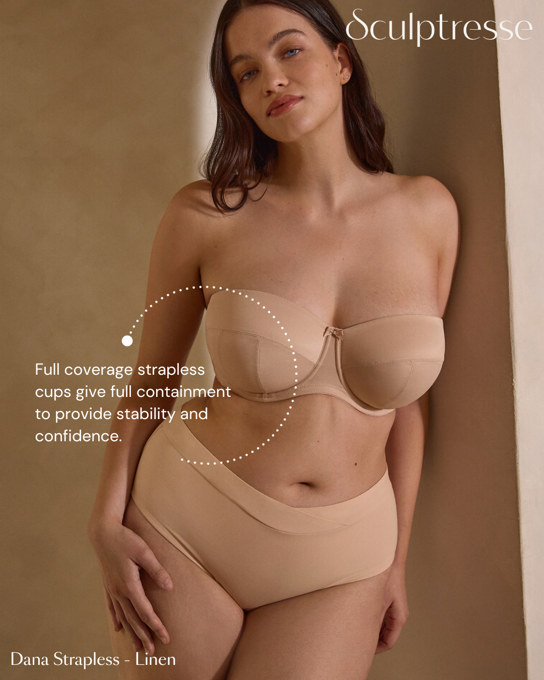 Dana Balcony Multiway Strapless Bra 9670 - Linen