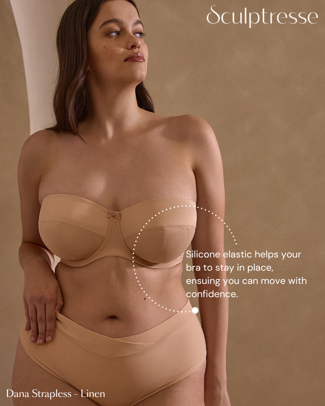 Dana Balcony Multiway Strapless Bra 9670 - Linen
