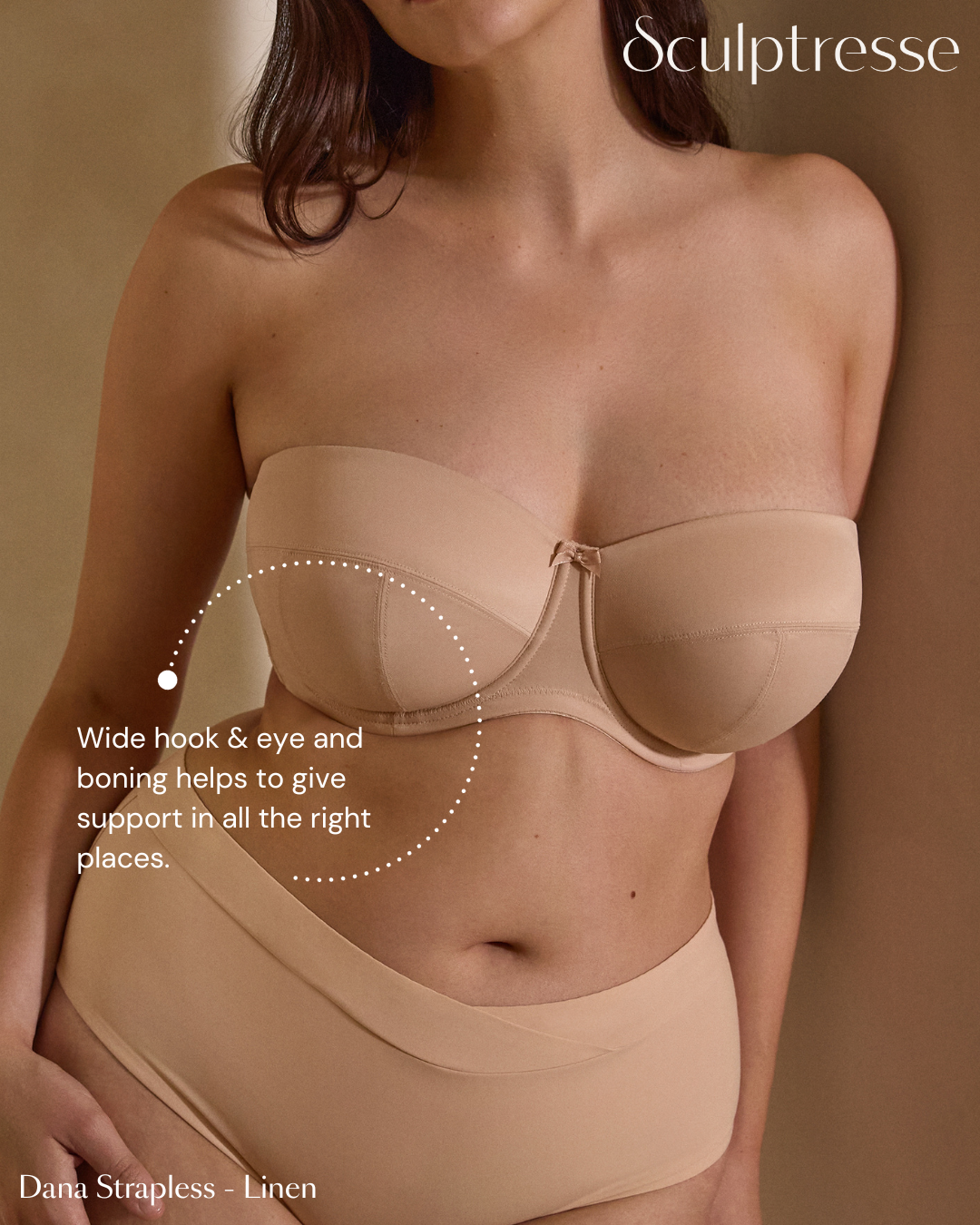Dana Balcony Multiway Strapless Bra 9670 - Linen