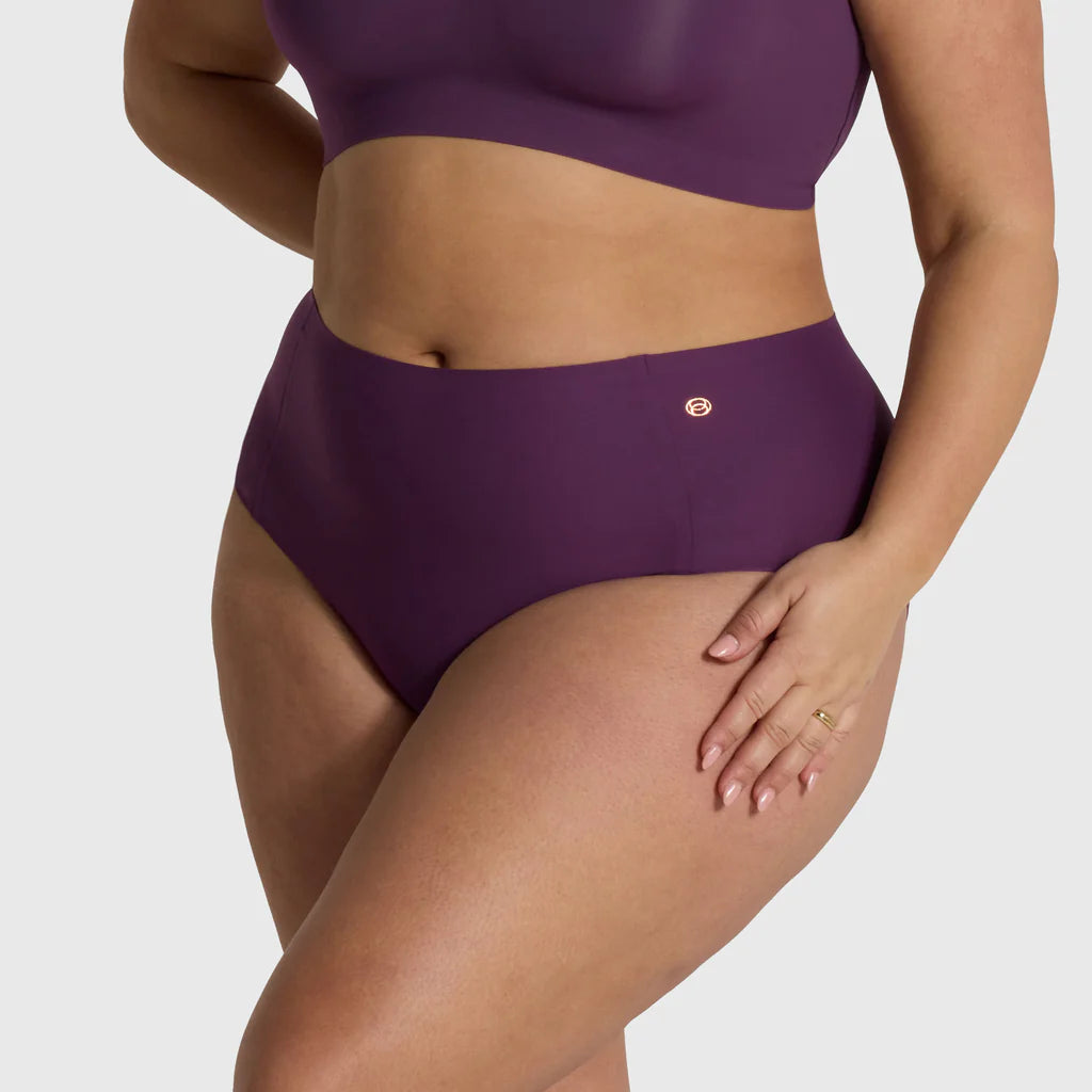 High Waisted Retro Bikini - Plum