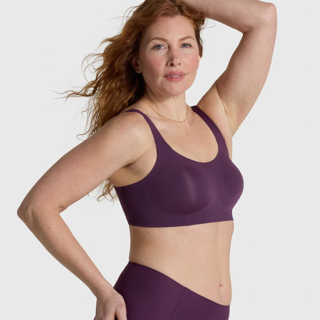 Structured Scoop (SC) Wireless T-shirt Bra - Plum