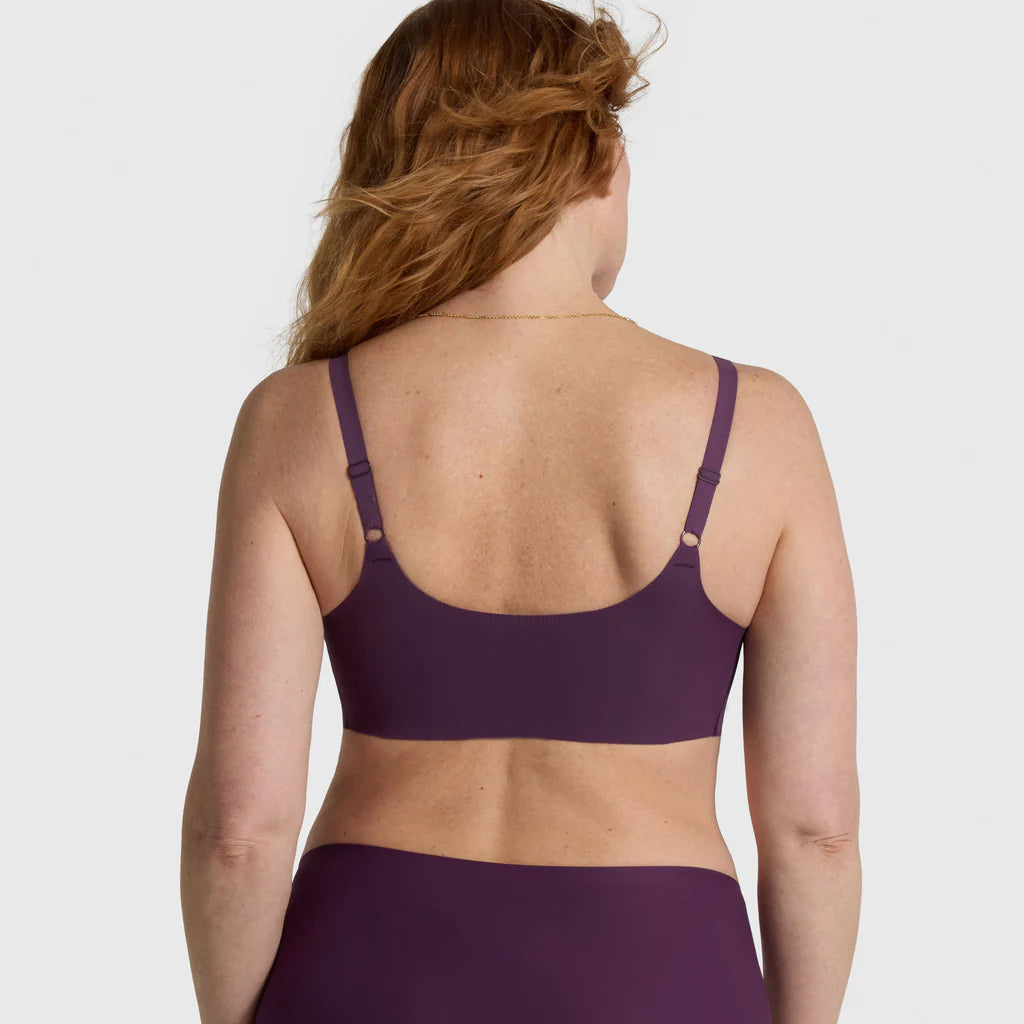Structured Scoop (SC) Wireless T-shirt Bra - Plum