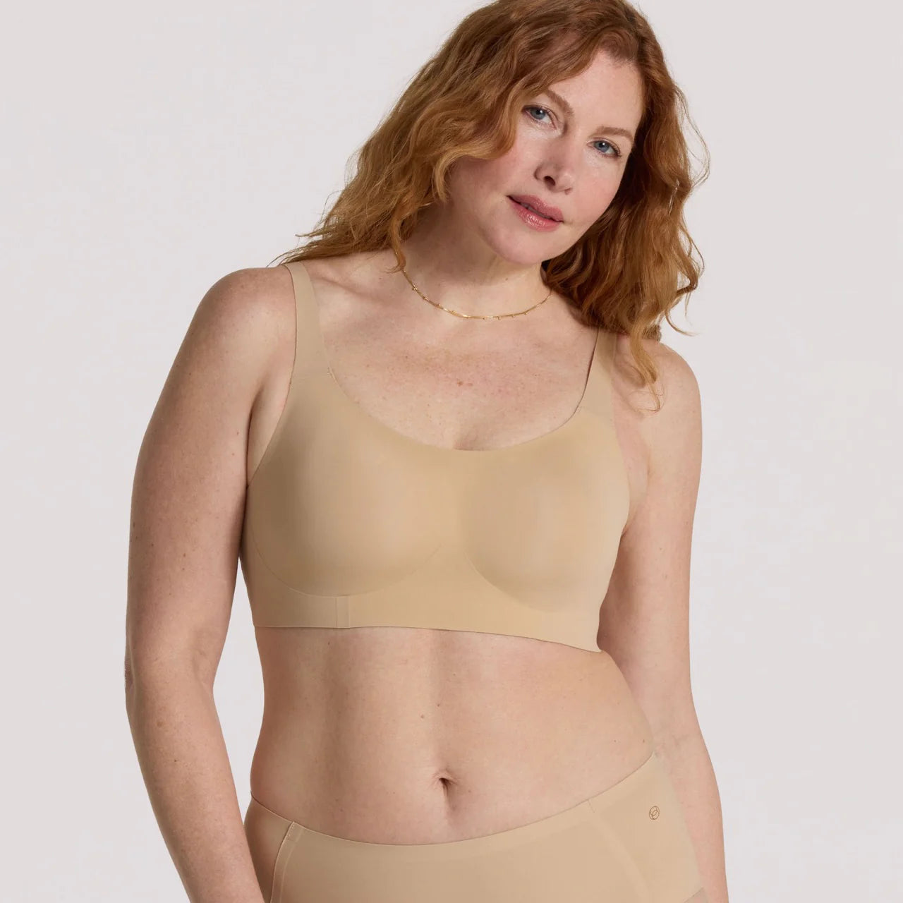 Structured Scoop Wireless T-shirt Bra - Sand