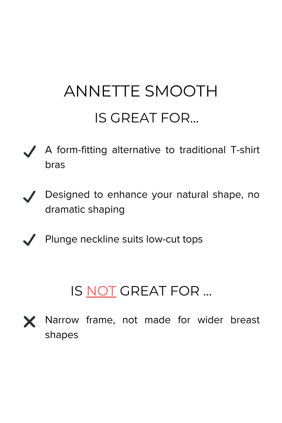 Annette Smooth Flexwire Plunge T-shirt Bra - Black