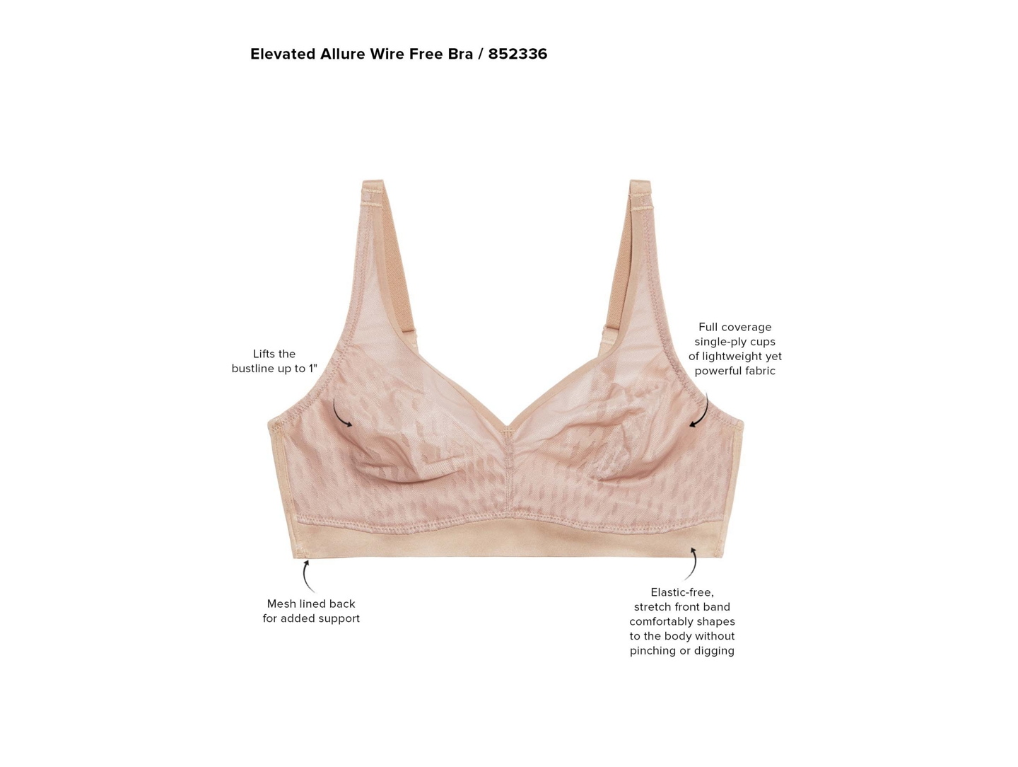 Elevated Allure Wireless Bra 852336 253 - Rose Dust