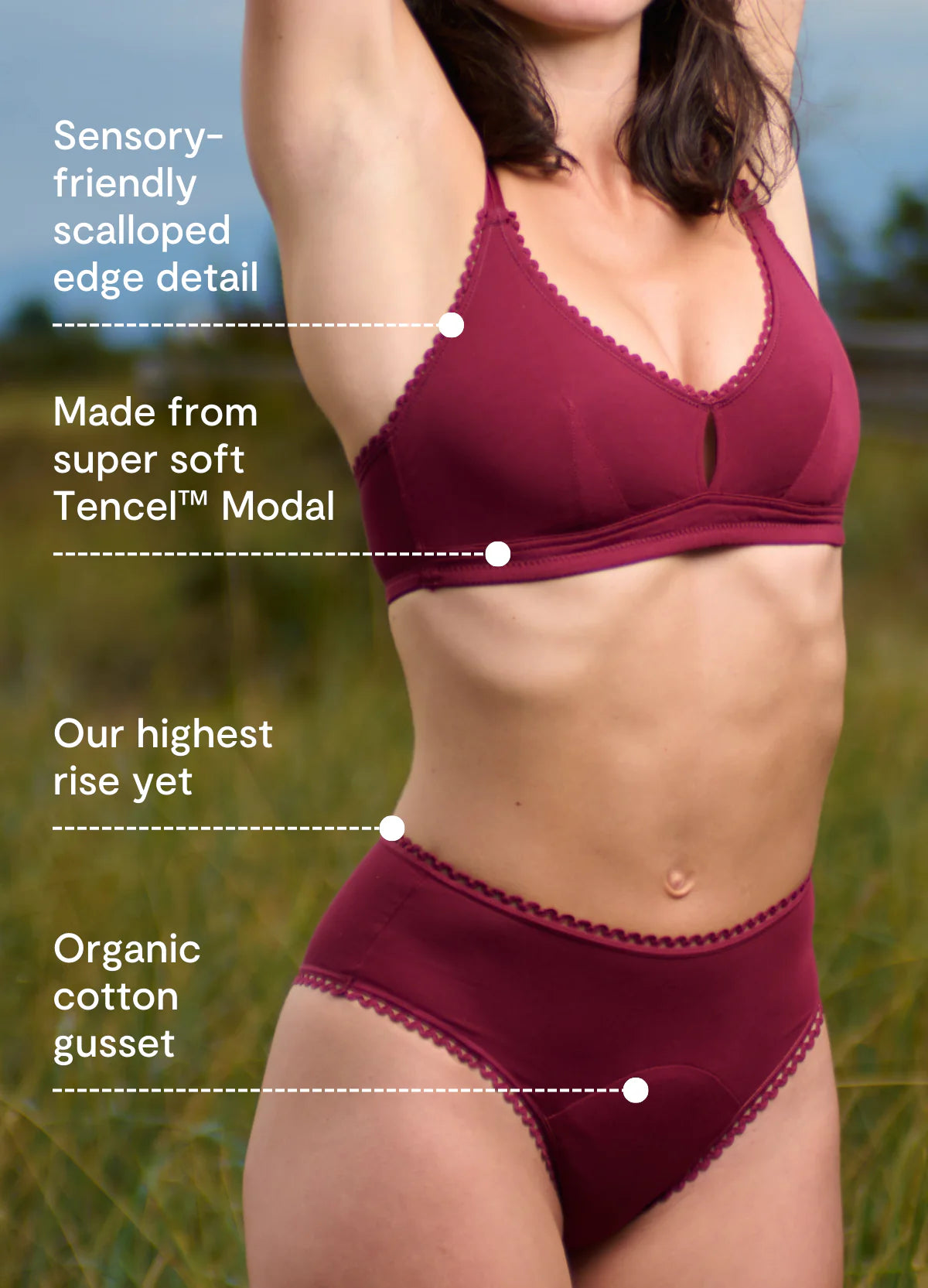 Essential Light Absorbency Leakproof Period Cheeky Panty - Merlot