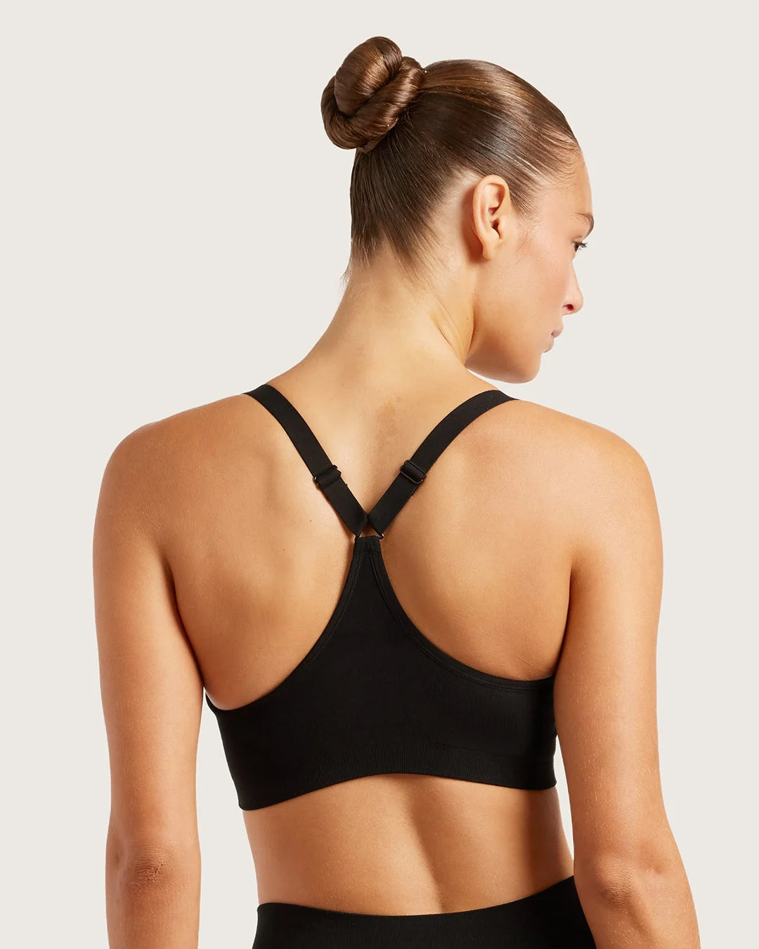 Wireless Full Bust Bamboo Racerback T-shirt Bra (D-F) FBRF - Black