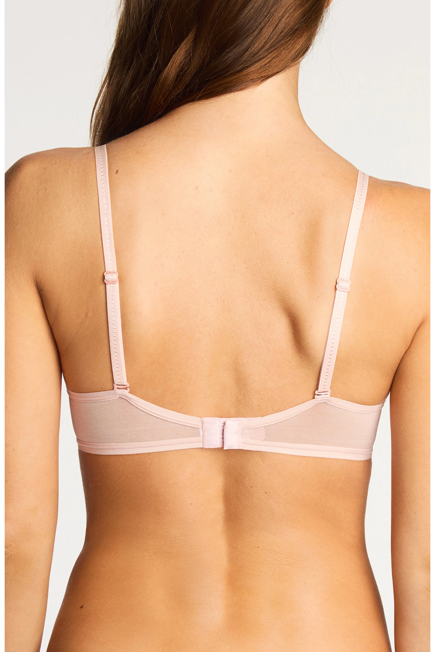 Full Transparency Plunge Padded T-shirt Bra 953420 278 - Rose Smoke