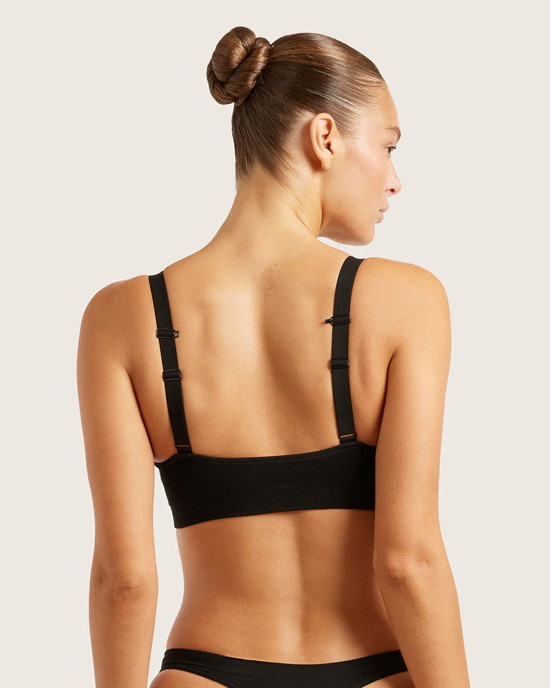 Wireless Full Bust Bamboo T-shirt Bra (D-F) FBTF - Black