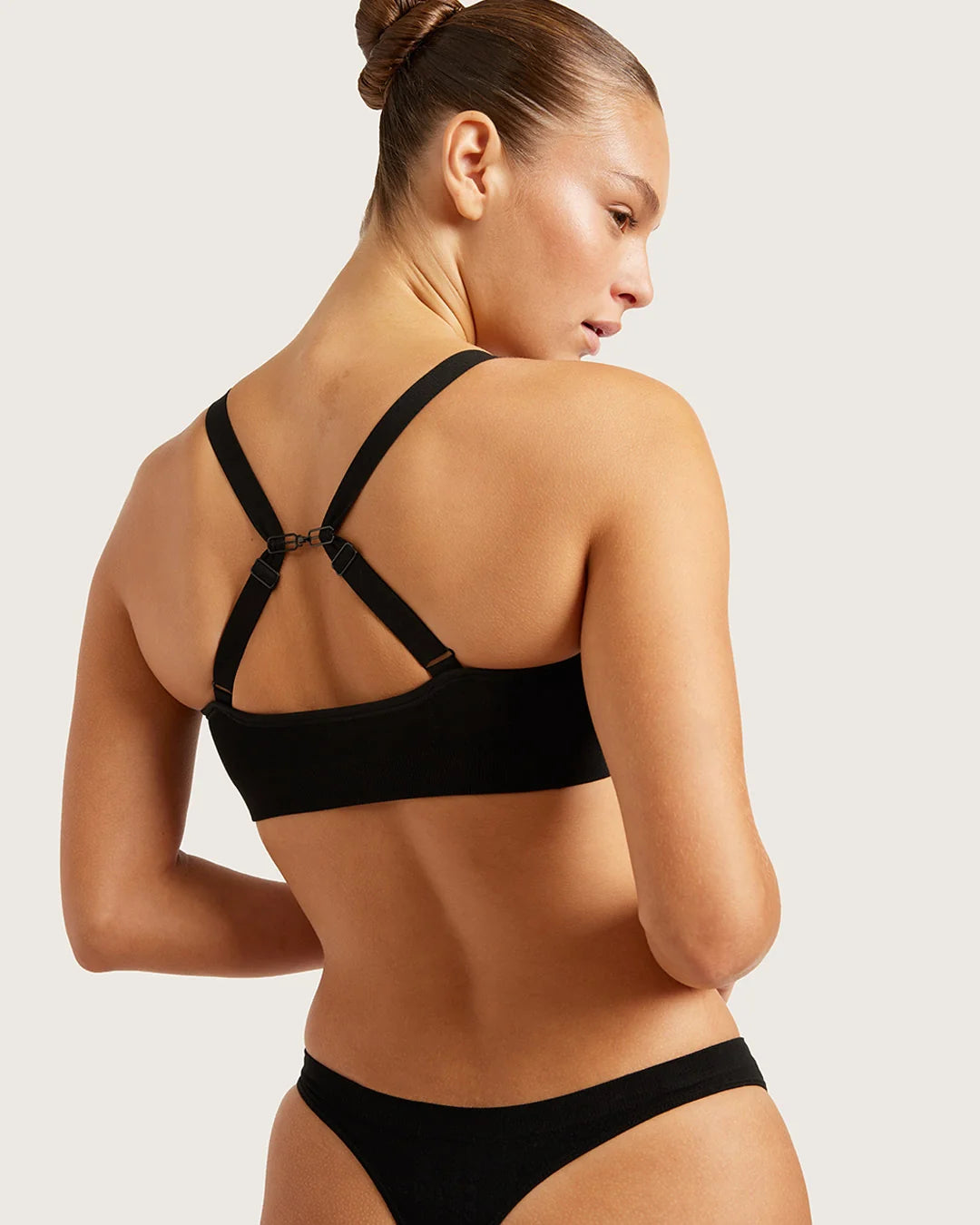 Wireless Full Bust Bamboo T-shirt Bra (D-F) FBTF - Black