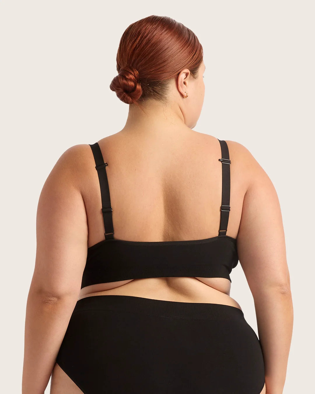 Wireless Full Bust Bamboo T-shirt Bra (D-F) FBTF - Black