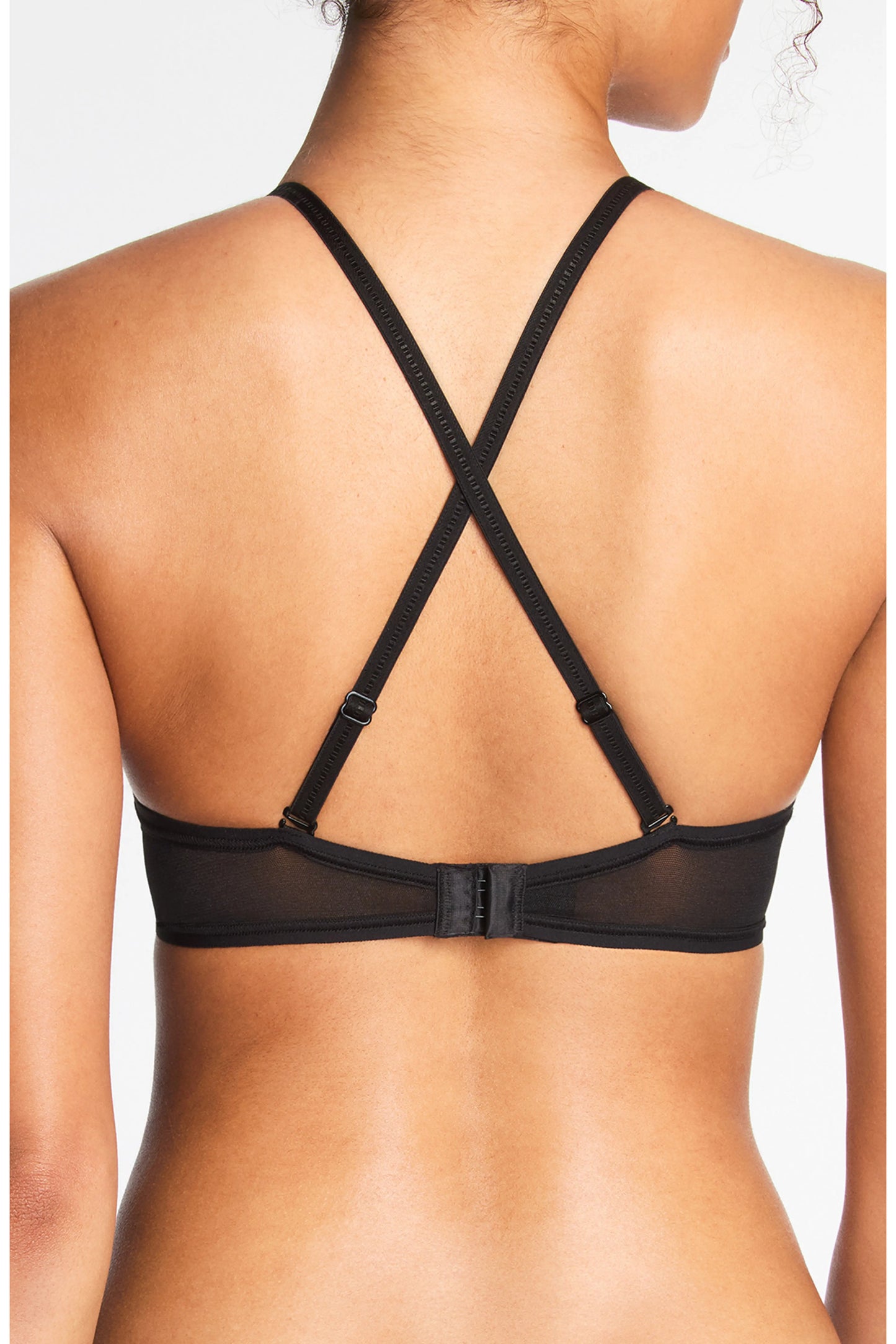 Full Transparency Plunge Spacer T-shirt Bra 953420 004 - Night Black