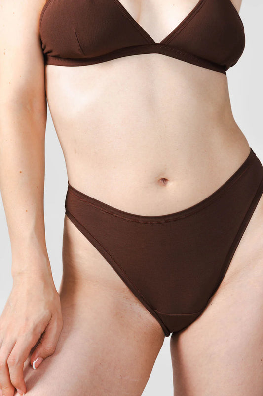 High Rise Bikini Panty - Brown