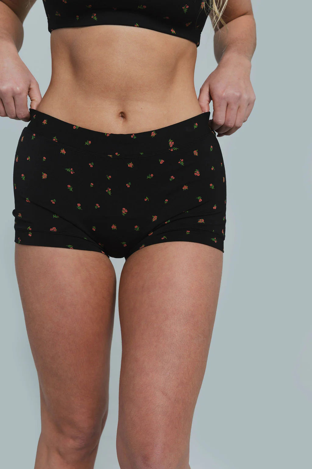 Boxer Panty (SC) - Roses black