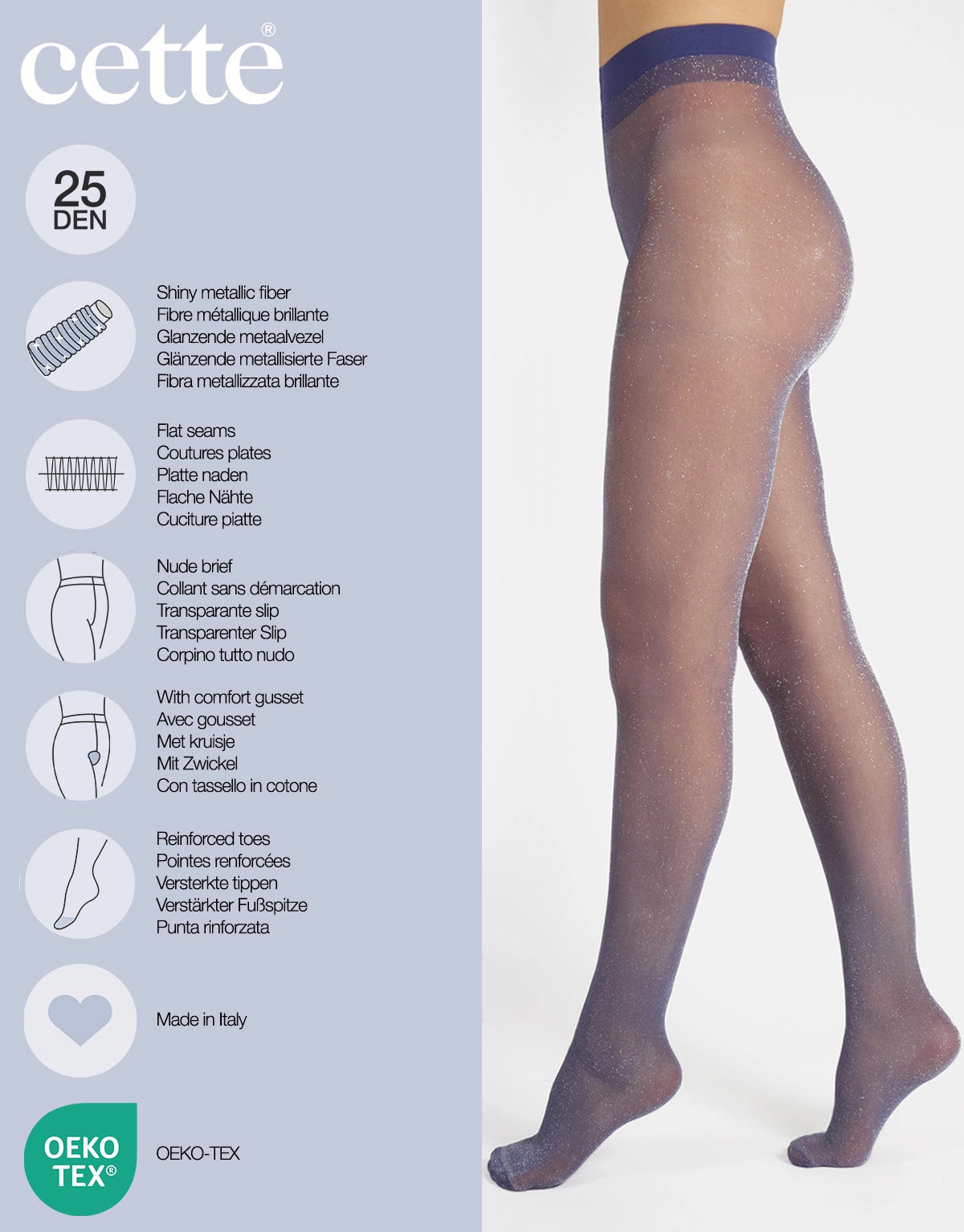 Hollywood Lurex Shiny 25 Den Tights - Various Colours