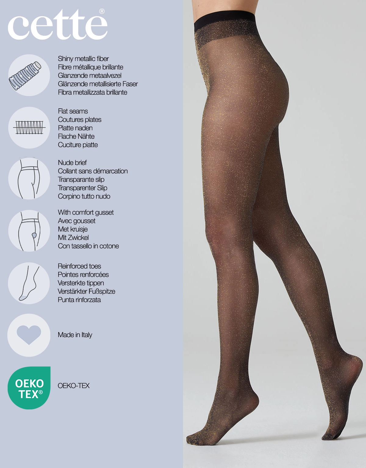 Hollywood Lurex Shiny 25 Den Tights - Various Colours