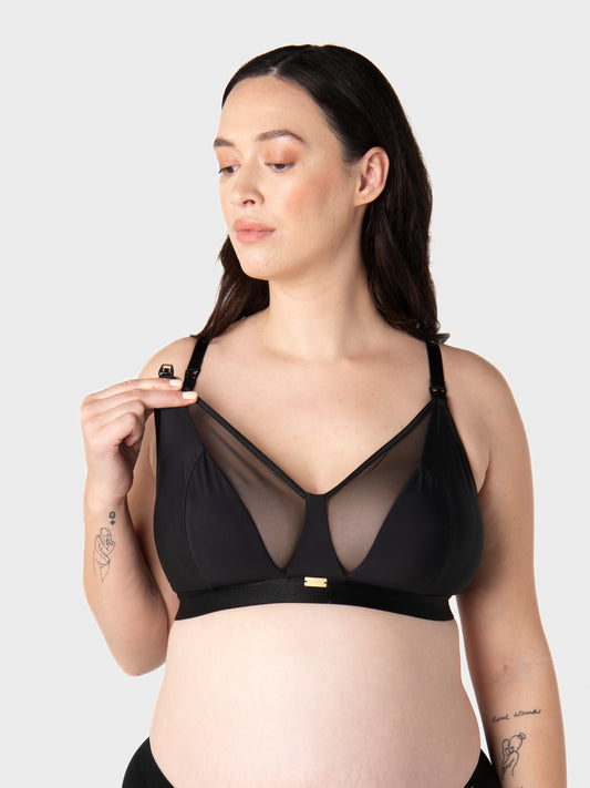 Flawless Wireless Nursing Bra - Black