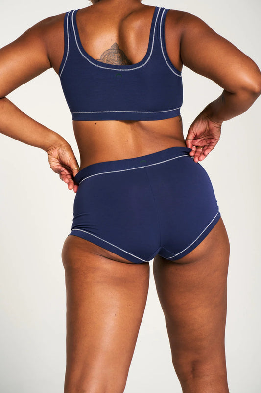 Brief (SC) Panty - Navy/White Merrow Stitching