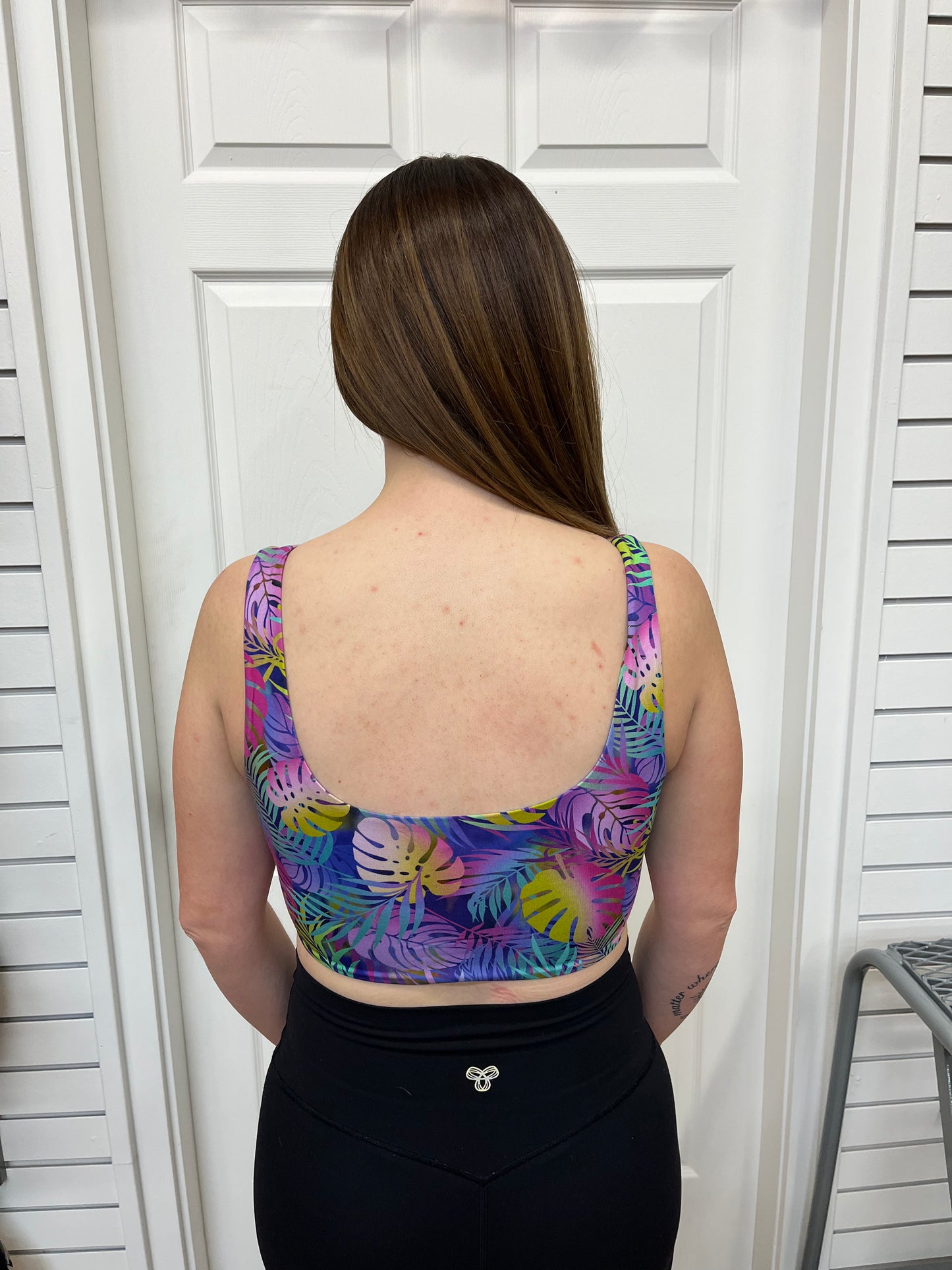 Bamboo Clipper (SC) Wireless Crop Top Bra - Rainbow Tropics