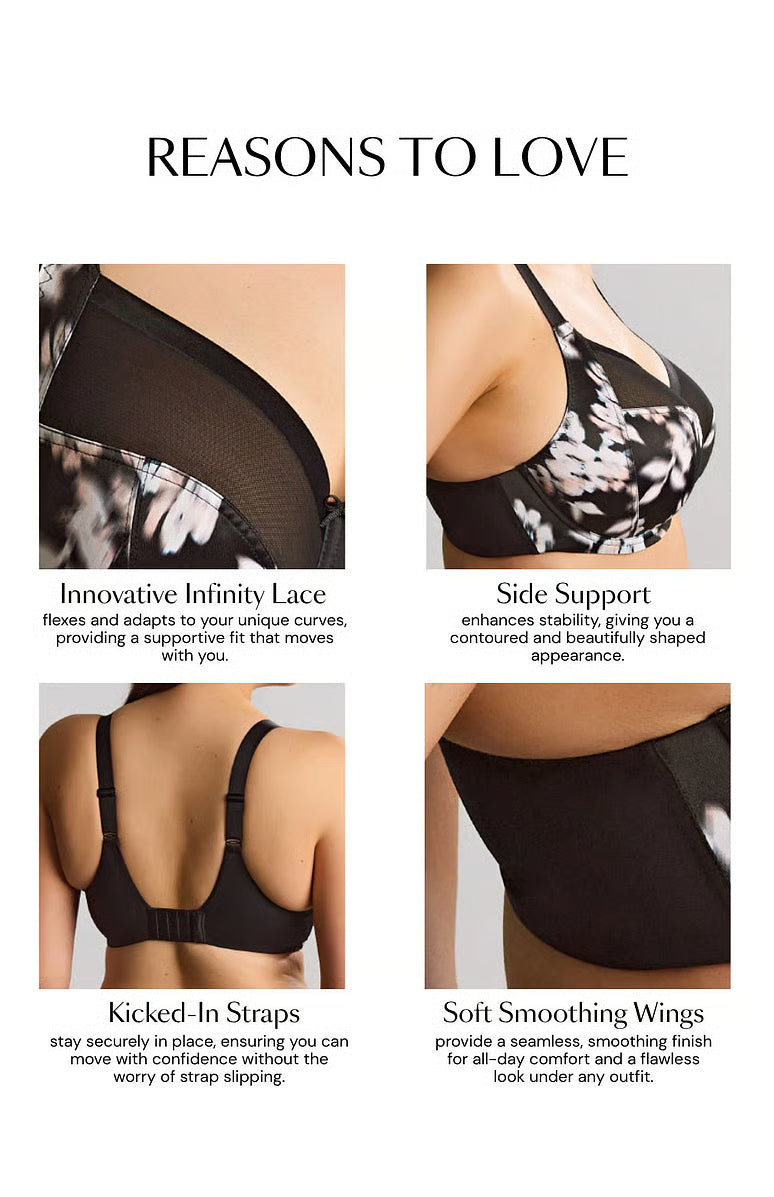 Bliss Full Cup Bra 10685B - Black Floral