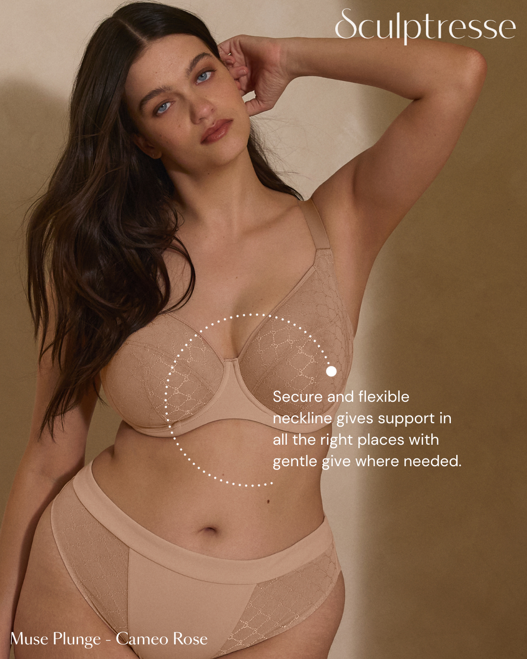 Muse Plunge Bra 11446 - Cameo Rose