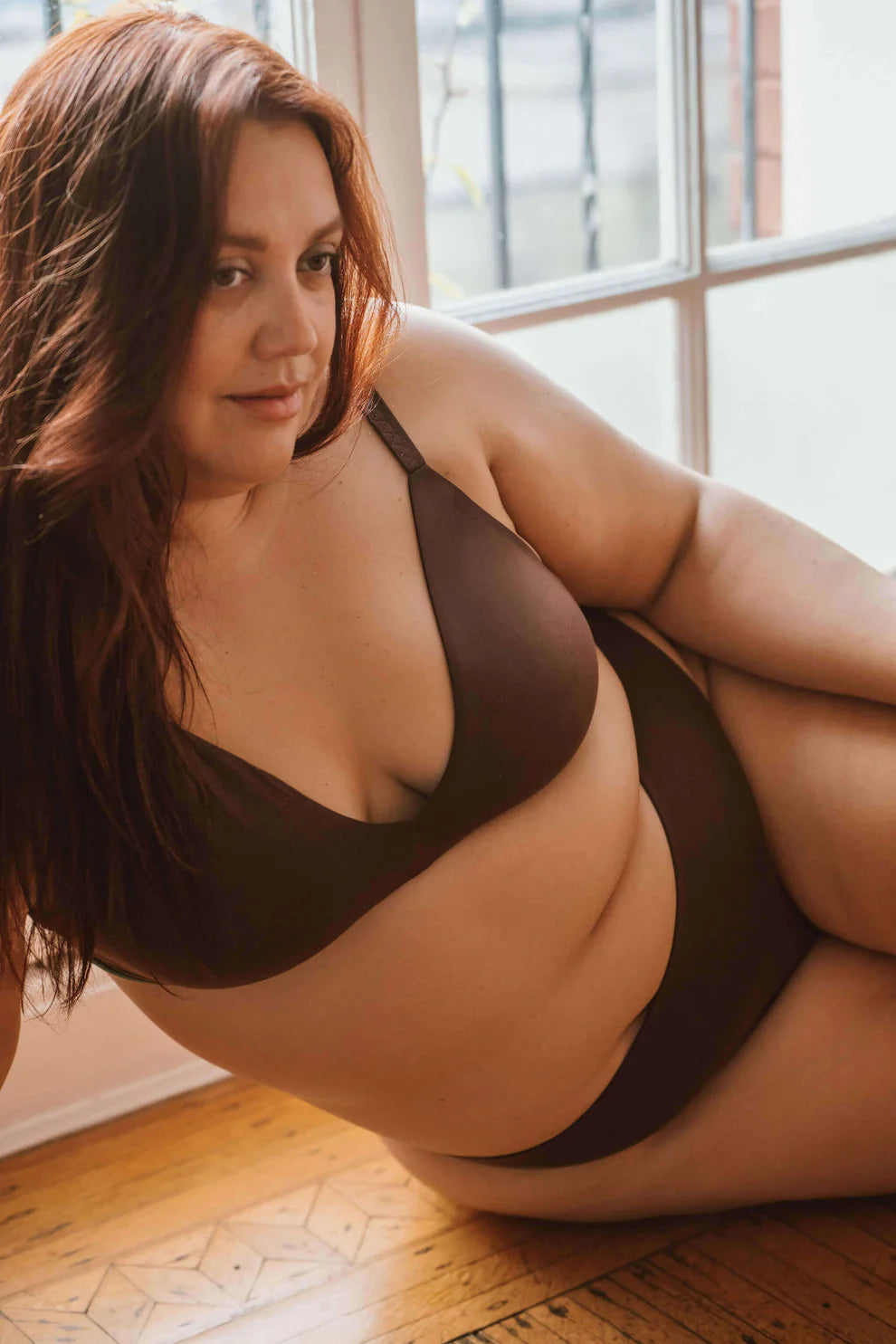Wireless Triangle Bralette - Brown