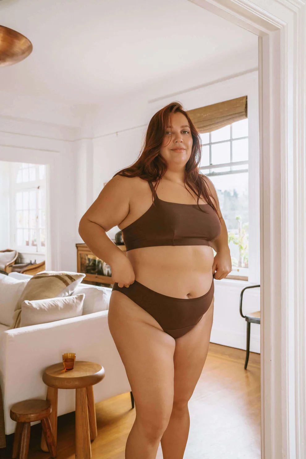 High Rise Bikini Panty - Brown