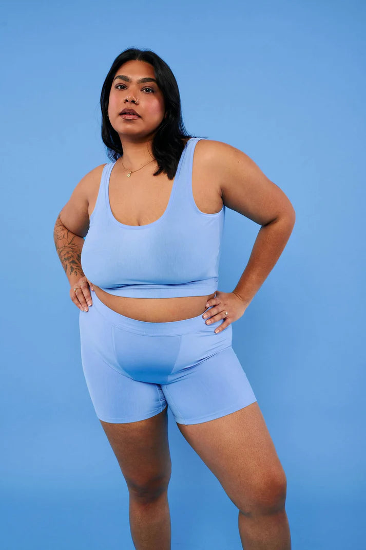 Sporty Crop (SC) Tank - Sky Blue