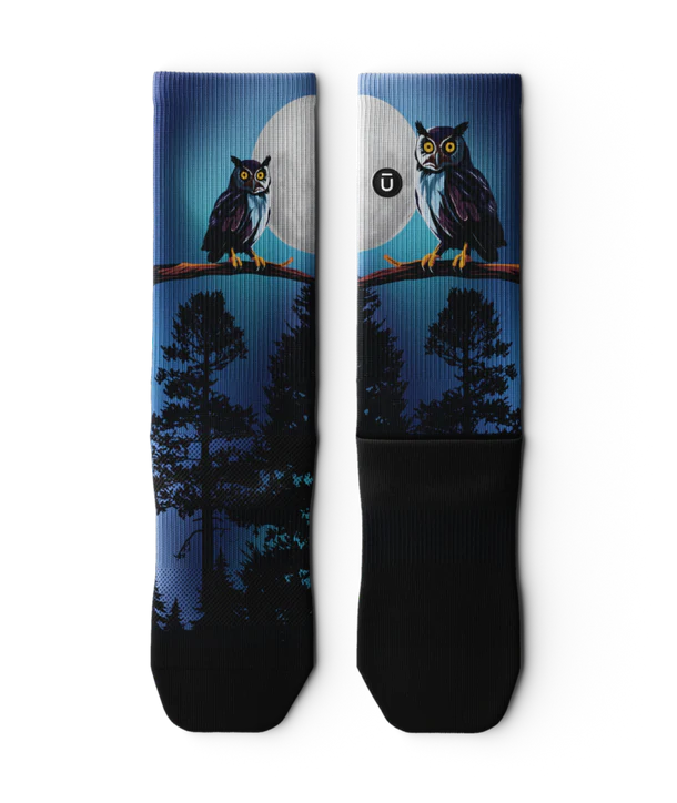 Owl Night Long Unisex Performance Crew Socks