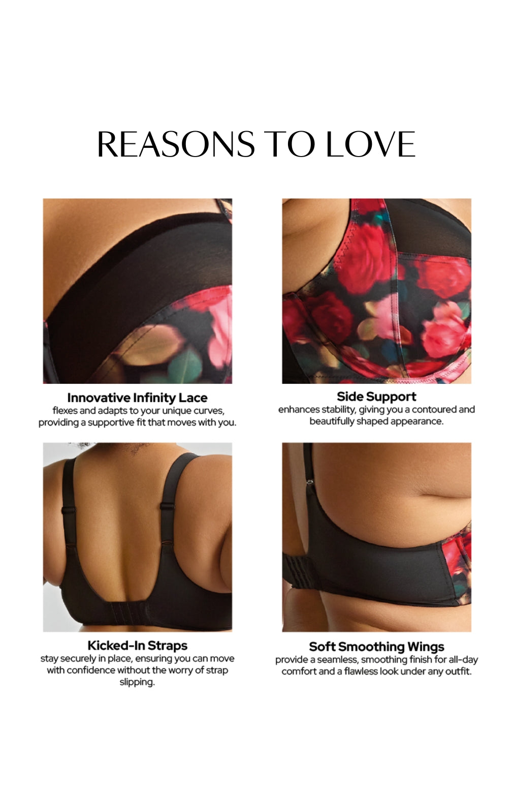 Bliss (SC) Full Cup Bra 10685B - Rose Print