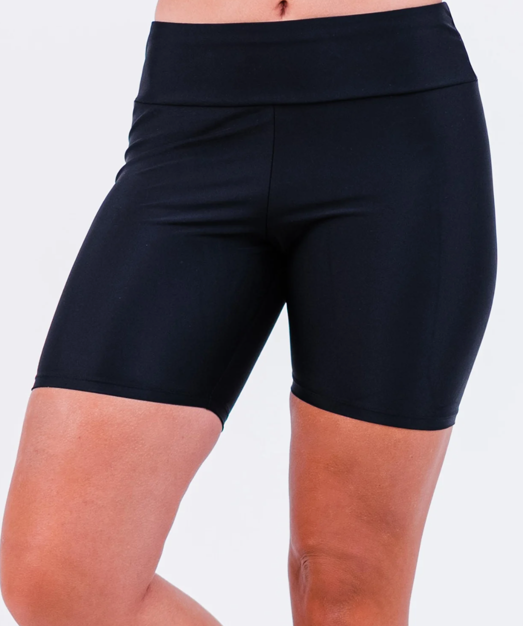 Mid-thigh Swim Shorts B019-419C - Black