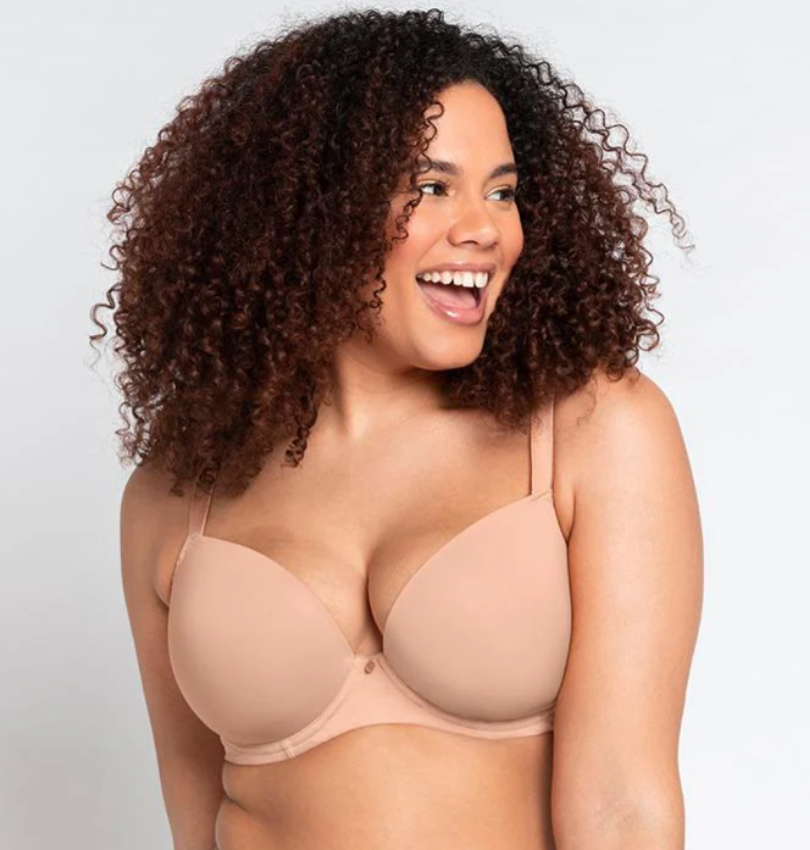 Smoothie Spacer Plunge T-shirt Bra - Latte