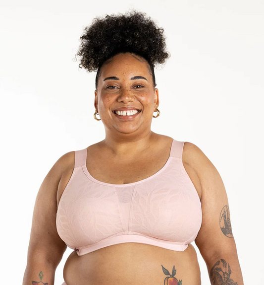 Ginger Wireless Smooth Lace Full Coverage Bra - Powder Pink