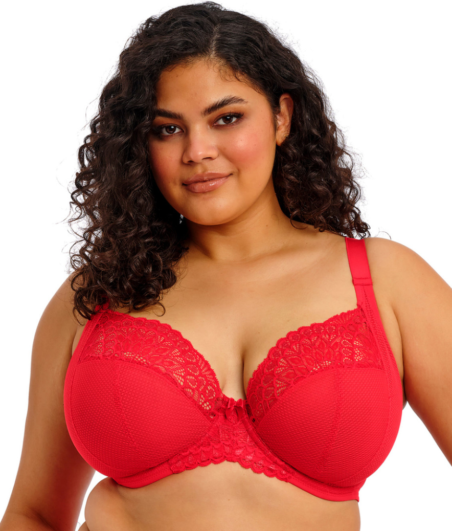 Tiernie (SC) Stretch Lace Plunge Bra EL303334 RED - Red