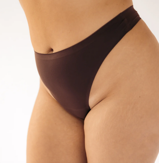 Seamless High Rise Mineral Thong - Brown