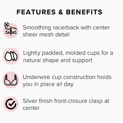 5915 Luna Front Close Racerback Power Mesh Bra - Sand