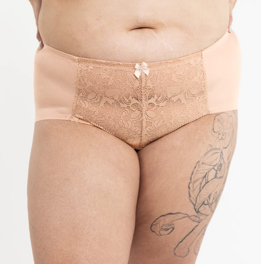Dominique Mid-Rise Briefs - Milktea beige