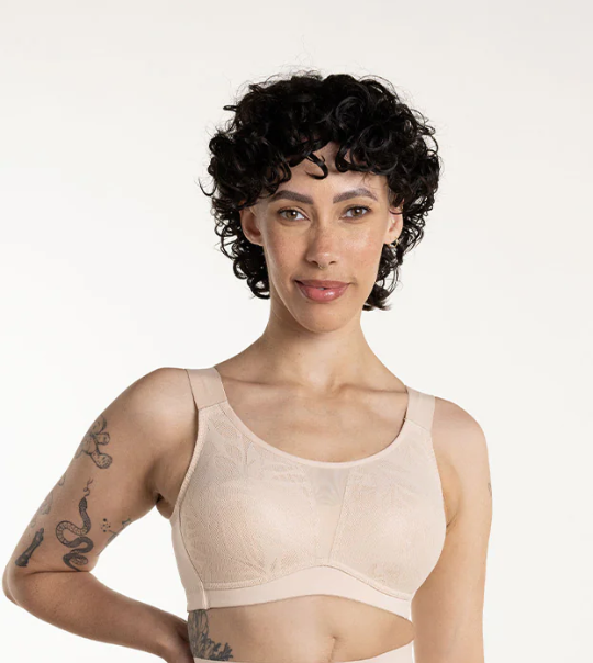 Ginger Wireless Smooth Lace Full Coverage Bra - Champagne