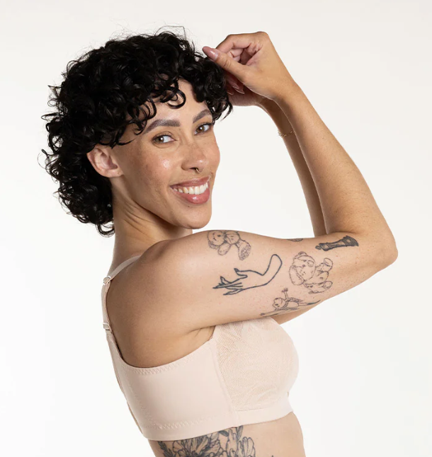 Ginger Wireless Smooth Lace Full Coverage Bra - Champagne