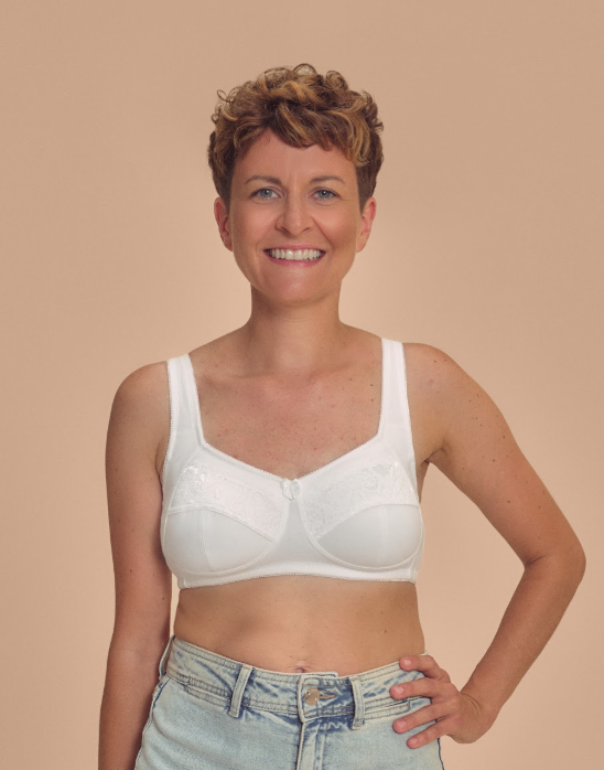 Katja Wireless 87% Organic Cotton Bra 45116 - White
