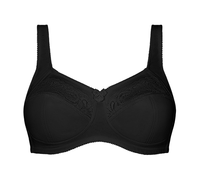 Katja Wireless 87% Organic Cotton Bra 45117 - Black