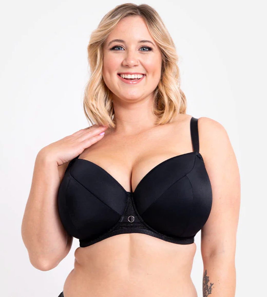 Daze Padded Balcony T-shirt Bra - Black