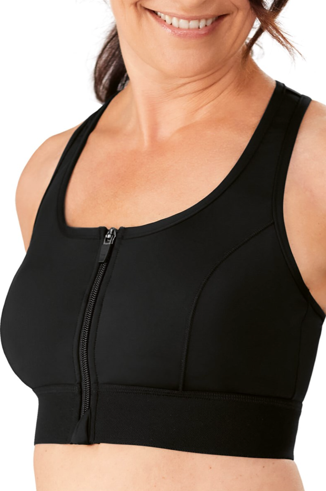 Gloria Wireless Medium Support Front Close Sport Bra 44070 - Black