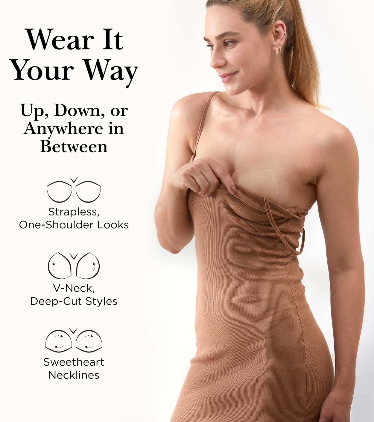 Nippies Adhesive Silicone Nipple Covers - Semi-circle - Creme