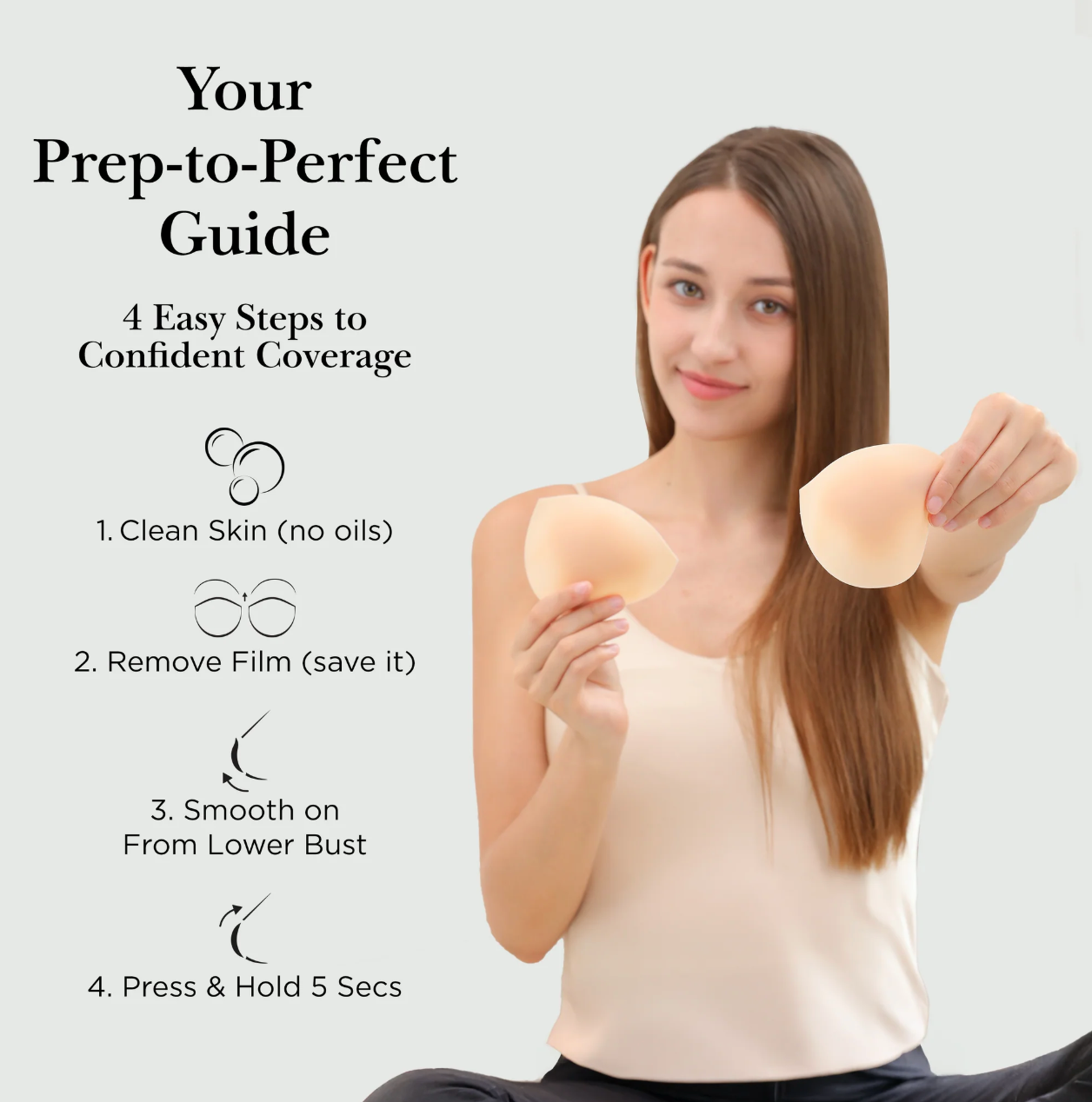 Nippies Adhesive Silicone Nipple Covers - Semi-circle - Creme