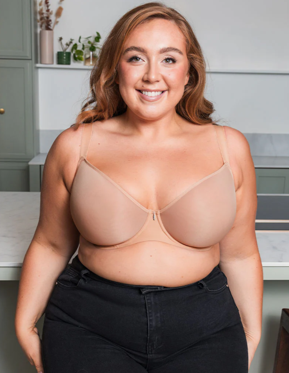 Smoothie Spacer Plunge T-shirt Bra - Latte