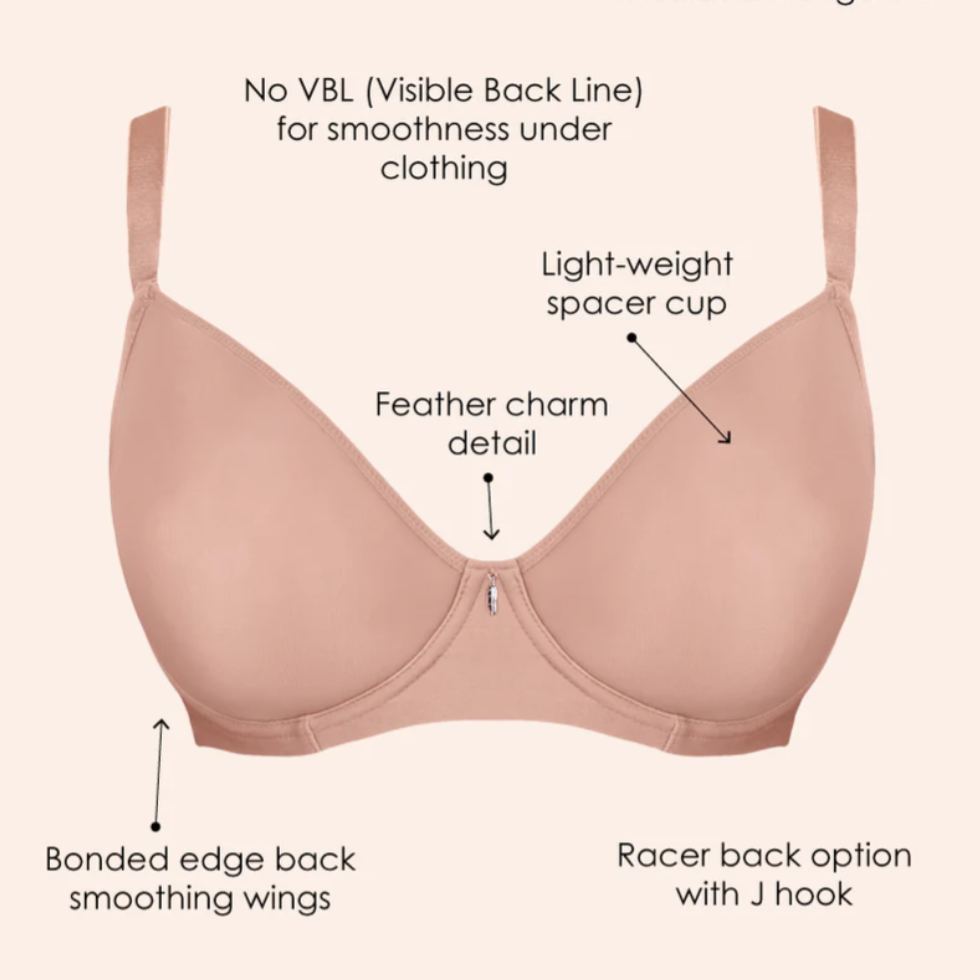 Smoothie Spacer Plunge T-shirt Bra - Latte