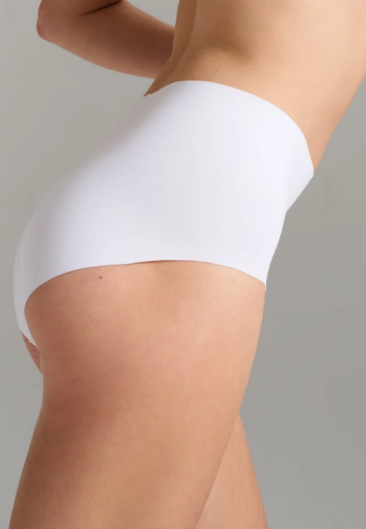 80% Organic Cotton No-Show High Waist Brief SILC252 - White
