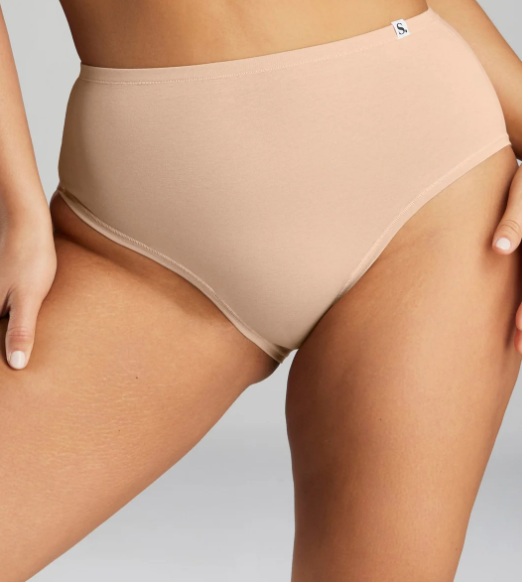95% Organic Cotton High Waist Brief SICB252 - Beach Beige